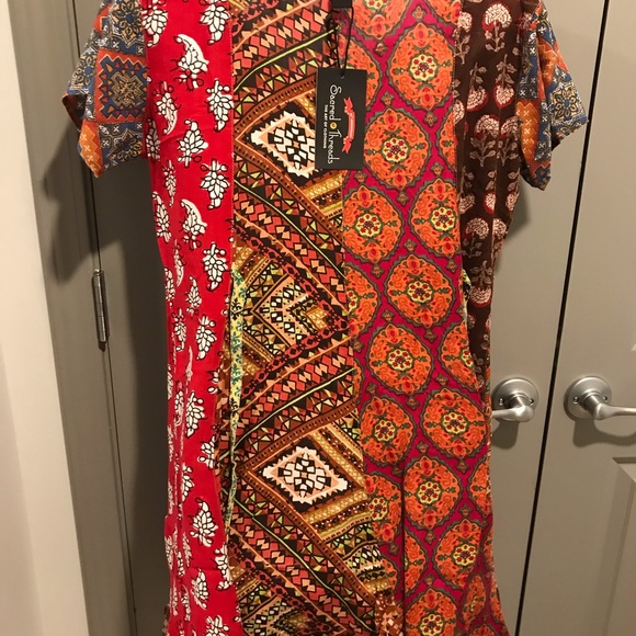 NWT.  . S/M Sacred Threads Dress/Tunic.   219371.  BL/GR - Picture 3 of 6